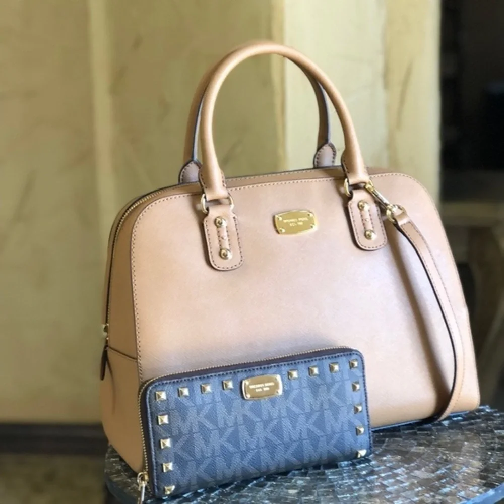 Michael Kors Large saffiano leather satchel+wallet